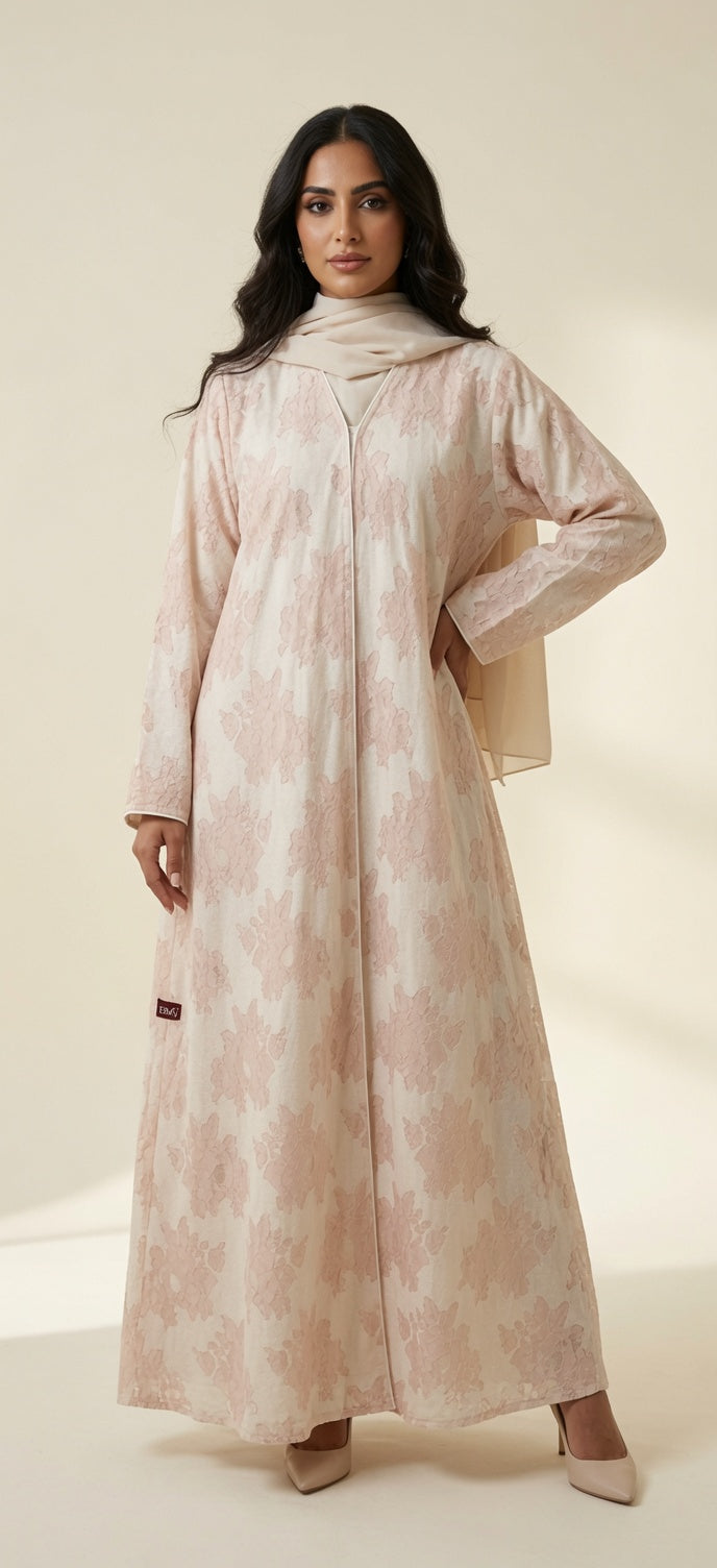 Linen Floral Abaya