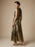 Gold Foil Silk Dress